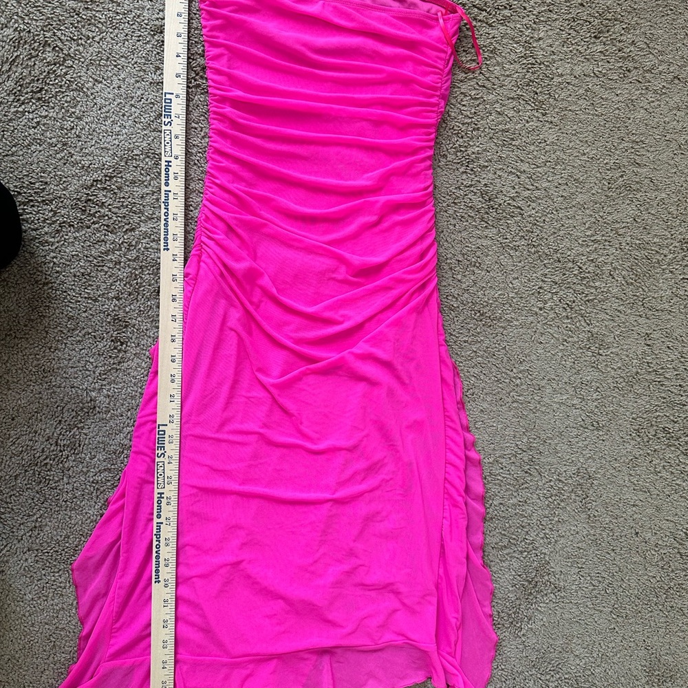 Elegant Pink Strapless Dress - Picture 6 of 8